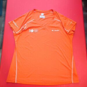 Columbia Omni-freeze athletic shirt orange women's size L